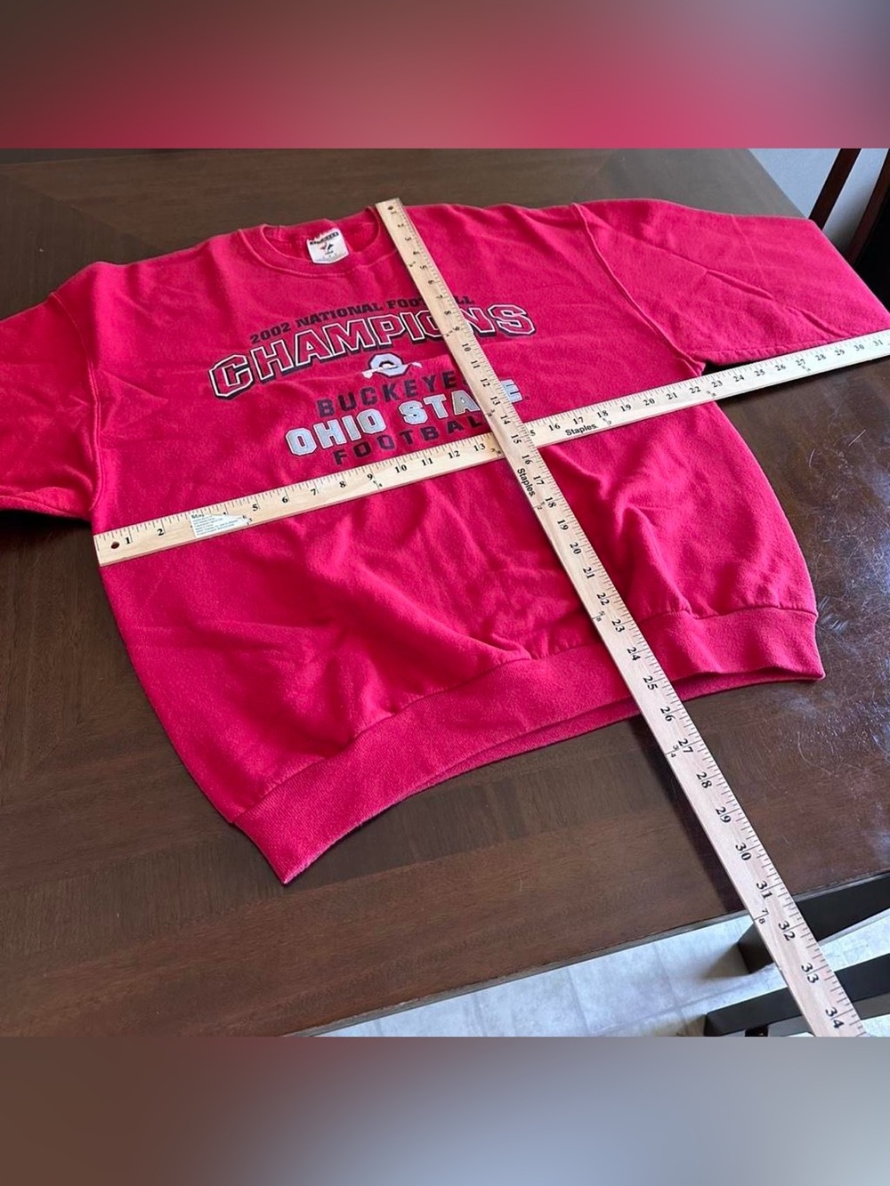 Vintage 2002 Ohio State Buckeyes National Champions Sweatshirt Men’s Large Red - Picture 6 of 7